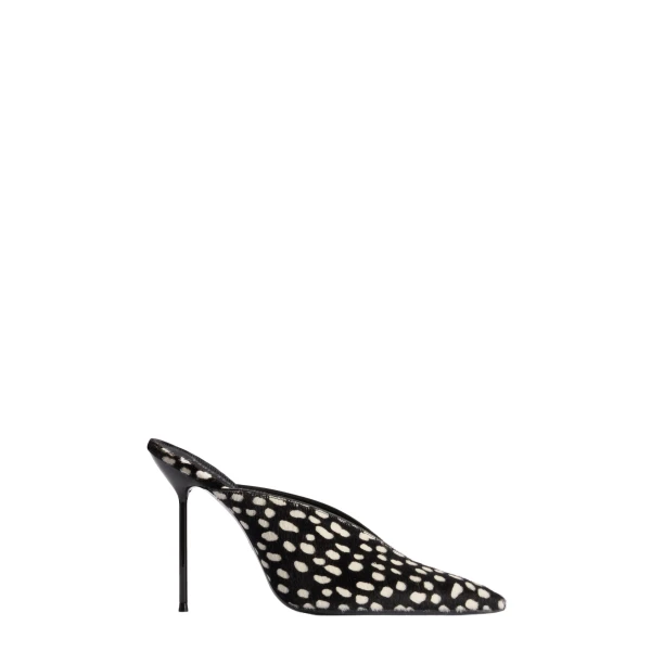 Lidia 105 Sabots in Black Lynx Printed Haircalf