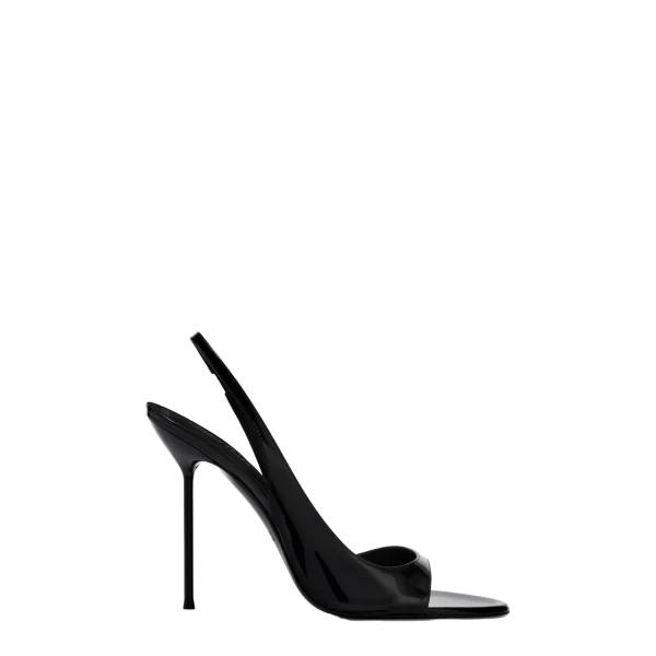 Lidia 105 Slingback Sandals in Black Patent Leather