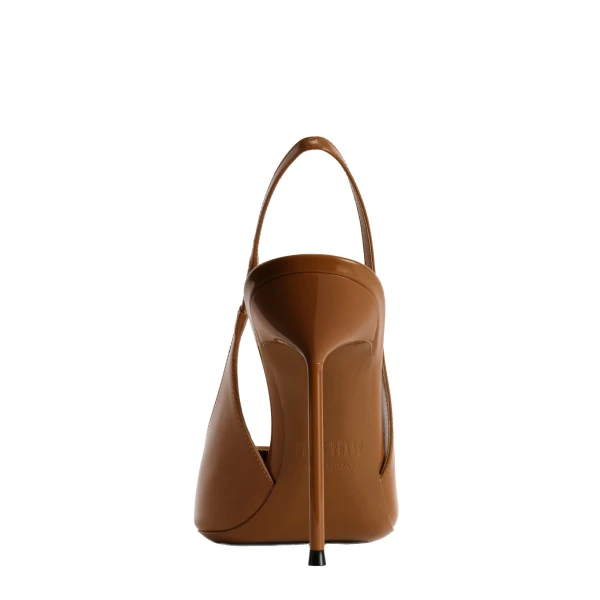 Lidia 105 Slingbacks in Coffee Patent Leather - Image 4