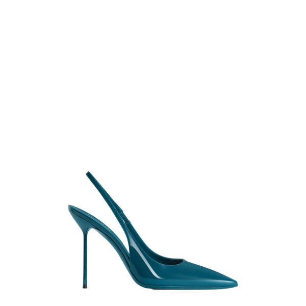 Paris Texas Lidia 105 Slingbacks in Deep Teal Patent Leather