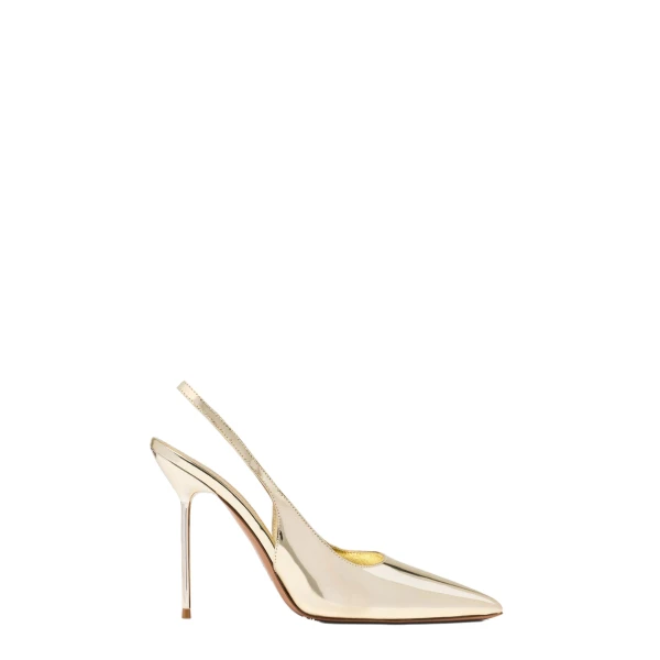 Lidia 105 Slingbacks in Silver Mirrored Leather