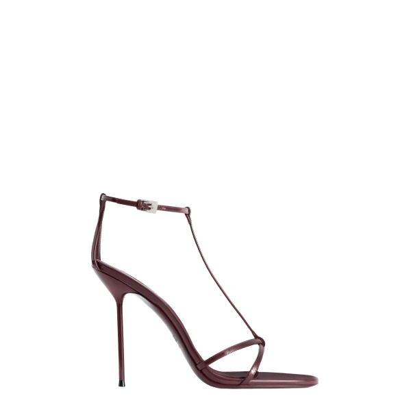 Lidia 105 T Strap Sandals in Amarena Patent Leather