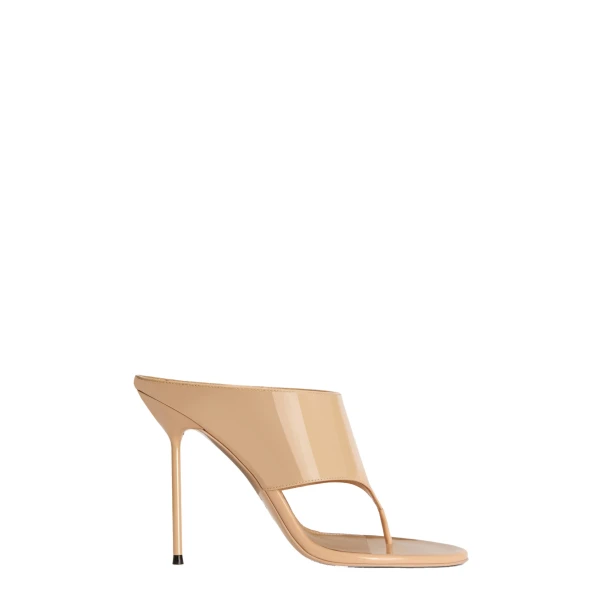 Paris Texas Lidia 105 Thong Mules in Honey Patent Leather