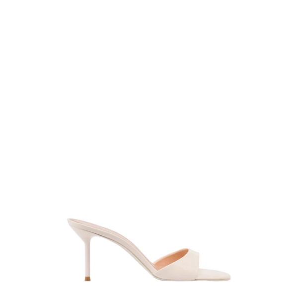 Lidia 70 Mules in Avorio Patent Leather