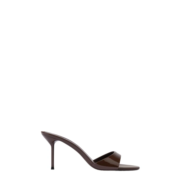 Lidia 70 Mules in Ebano Patent Leather