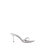 Paris Texas Lidia 70 Mules in Silver Mirrored Leather
