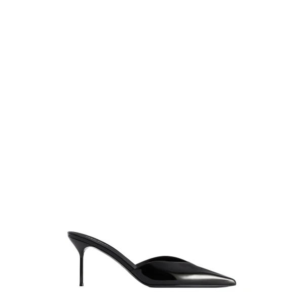 Paris Texas Lidia 70 Sabots in Black Patent Leather
