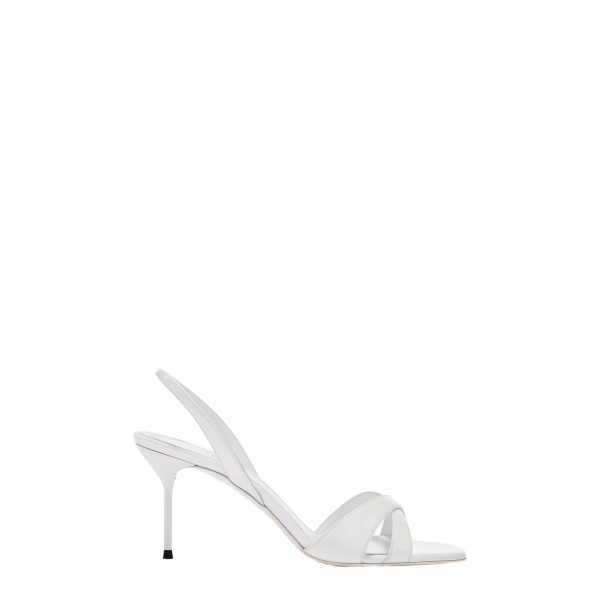Paris Texas Lidia 70 Slingback Sandals in Optic White Patent Leather