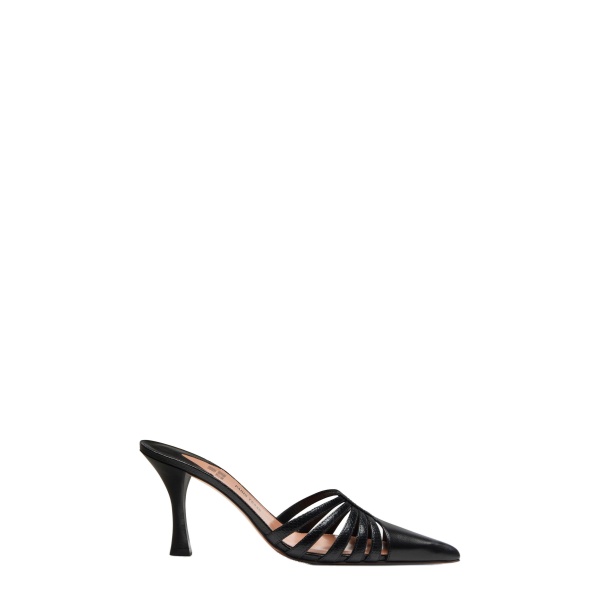 Paris Texas Nadia 85 Mules in Black Shiny Kid Leather