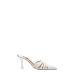 Paris Texas Nadia 85 Mules in White Shiny Kid Leather