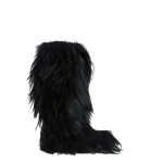 Paris Texas Napa 20 Furry Boots in Black Kidassia Fur