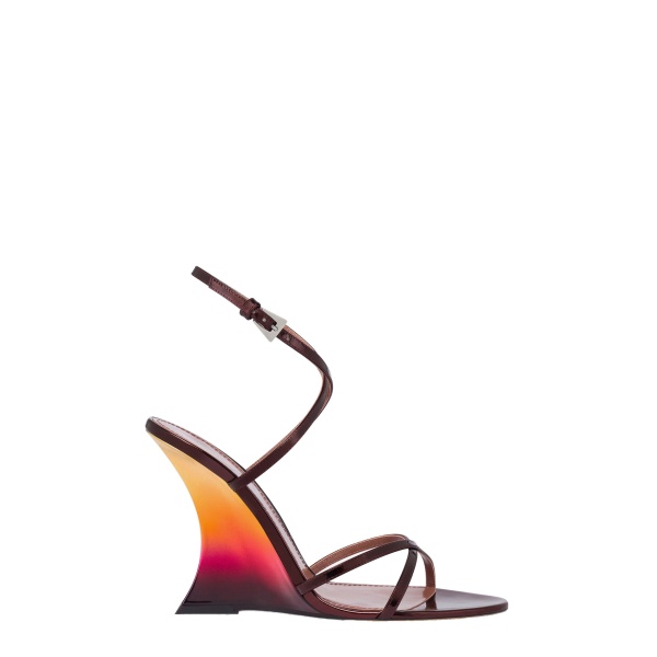 Paris Texas Nina 105 Sandals in Wine Sunset Mirrored Leather