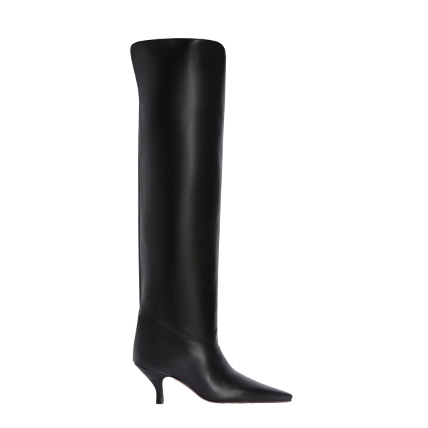 Paris Texas Rose 95 Over-the-Knee Boots in Black Leather