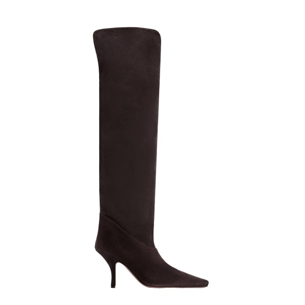 Paris Texas Rose 95 Over-the-Knee Boots in Grape Suede