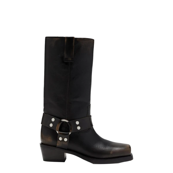 Paris Texas Roxy 45 Boots in Black Brushed Leather
