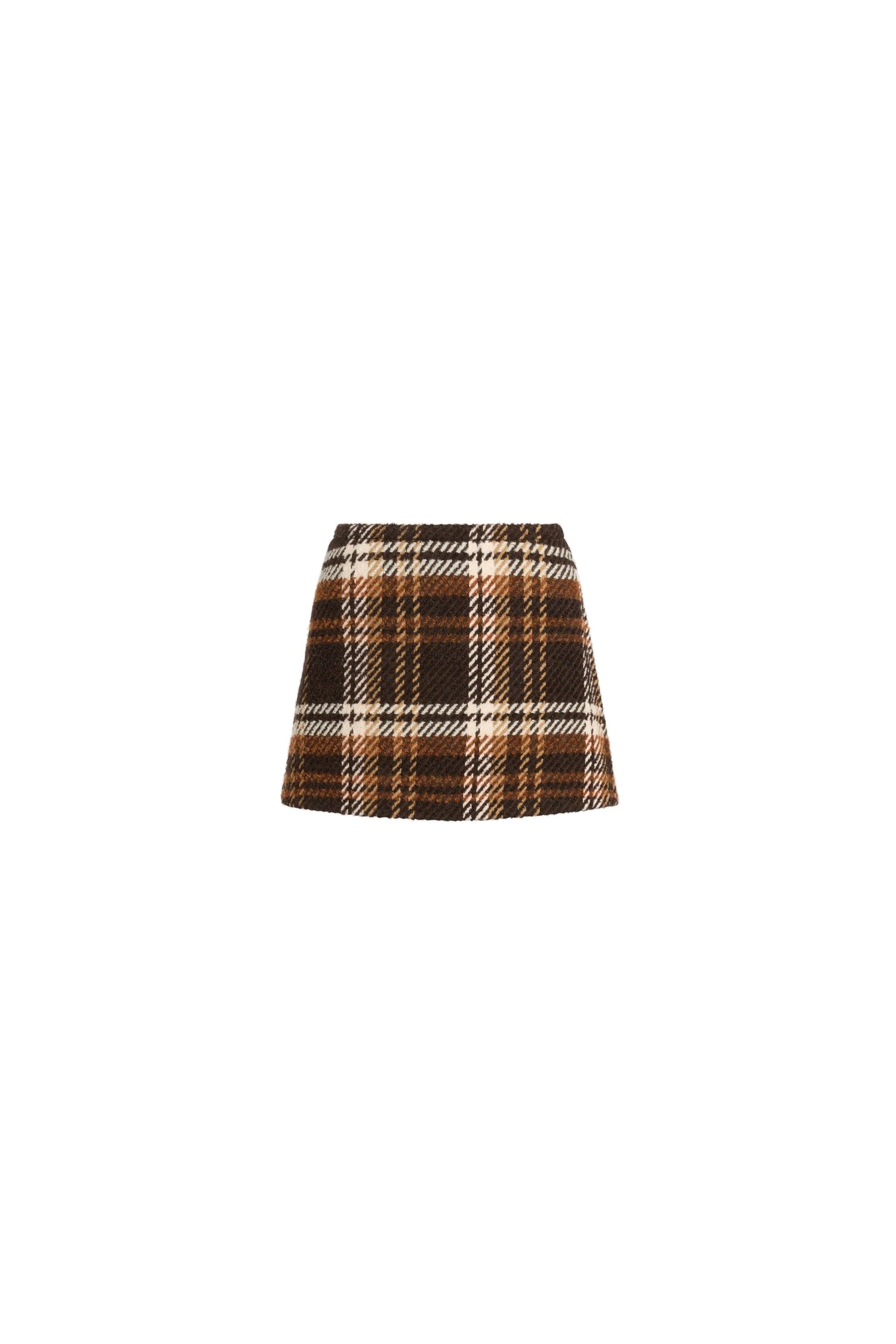 Patou A-line mini skirt in Autumn Checkerboard wool blend | Skirts | Coveti Patou A-line mini skirt in Autumn Checkerboard wool blend