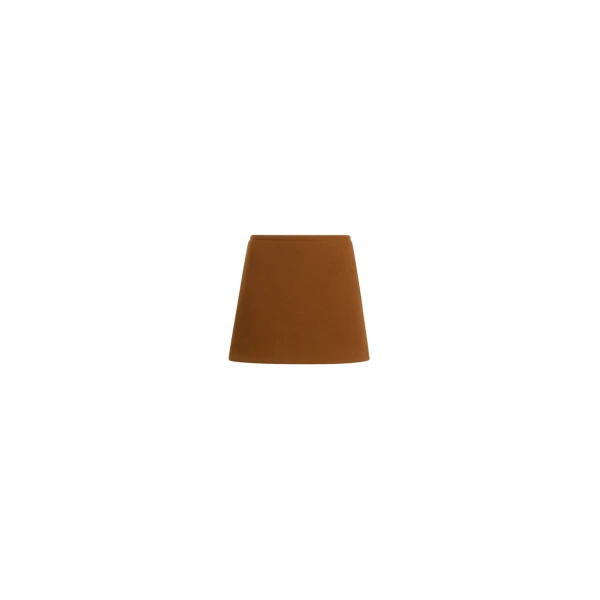 A-line mini skirt in Mahogany sustainable wool blend