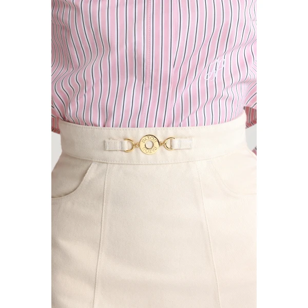 A-line mini skirt in Natural denim - Image 4