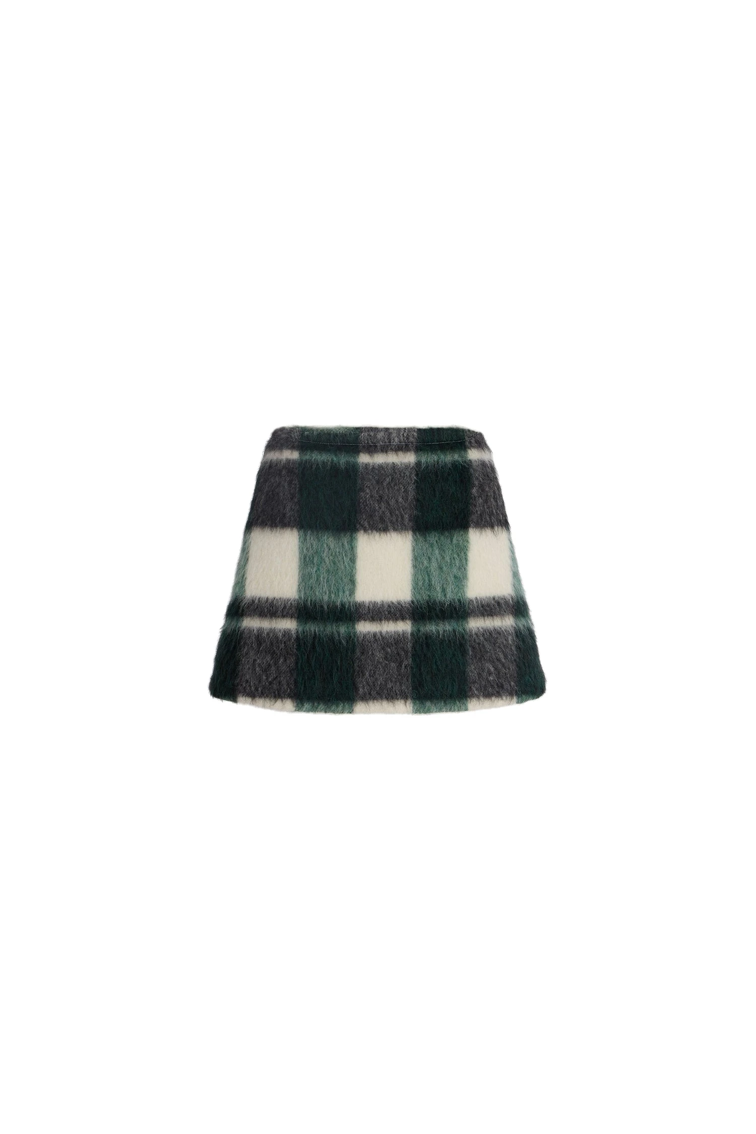 Patou A-line mini skirt in Pine Winter Tartan wool blend | Skirts | Coveti Patou A-line mini skirt in Pine Winter Tartan wool blend