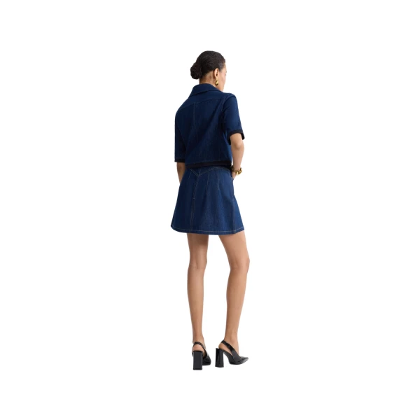 A-line mini skirt in Rodeo Blue organic denim - Image 3