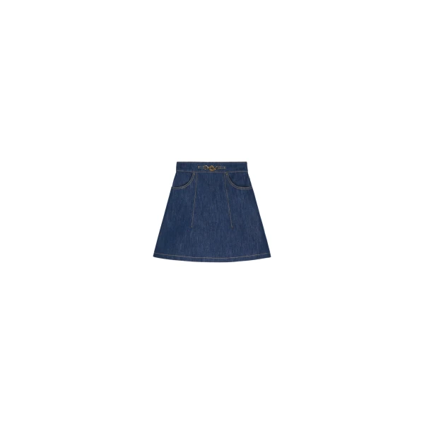 A-line mini skirt in Rodeo Blue organic denim