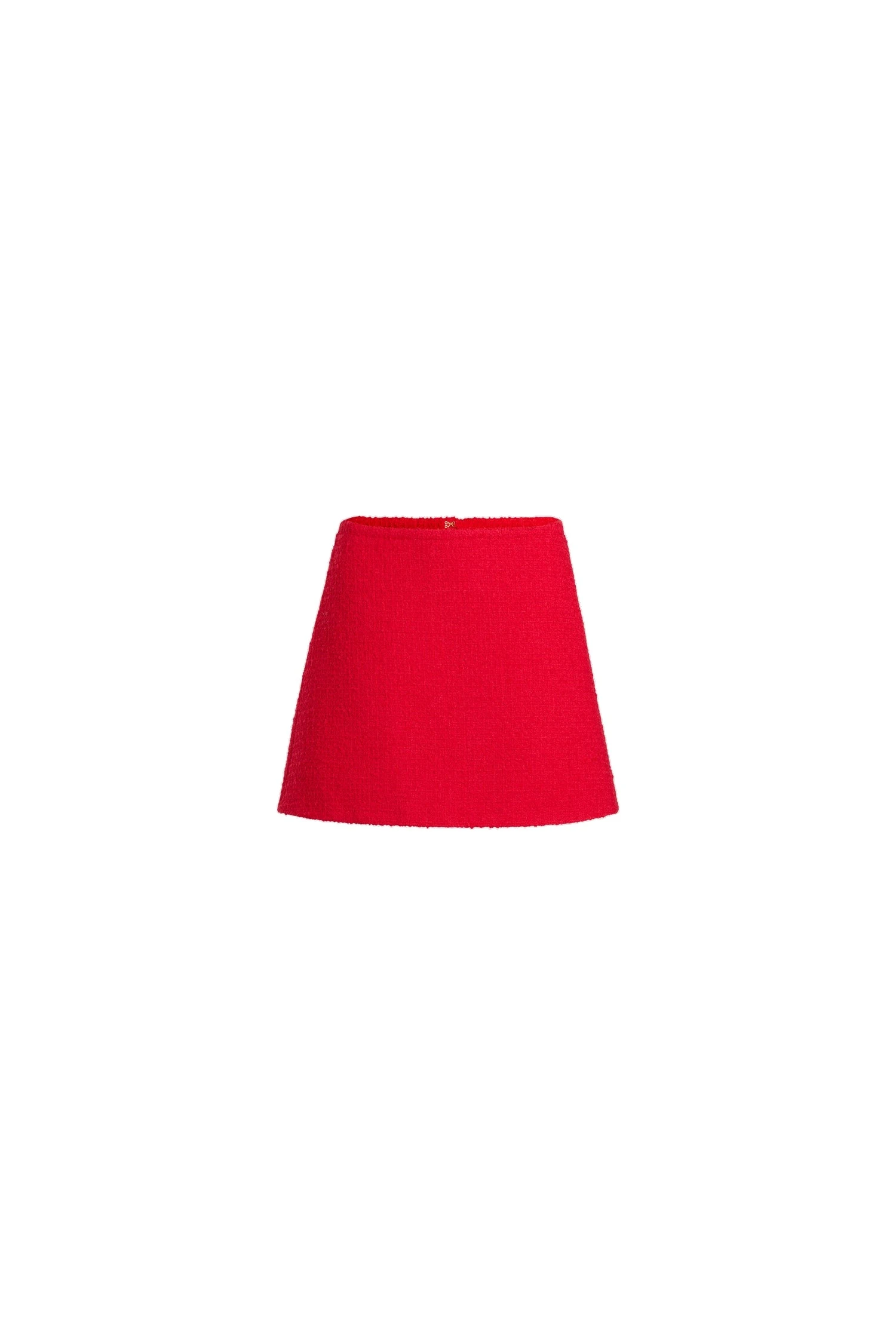 Patou A-line mini skirt in Scarlet Red sustainable wool blend tweed | Skirts | Coveti Patou A-line mini skirt in Scarlet Red sustainable wool blend tweed
