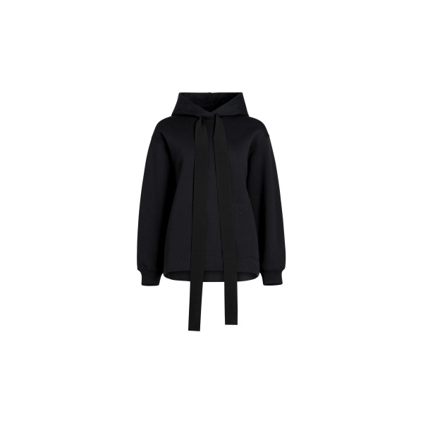 Patou Archive grosgrain hoodie in Black organic cotton