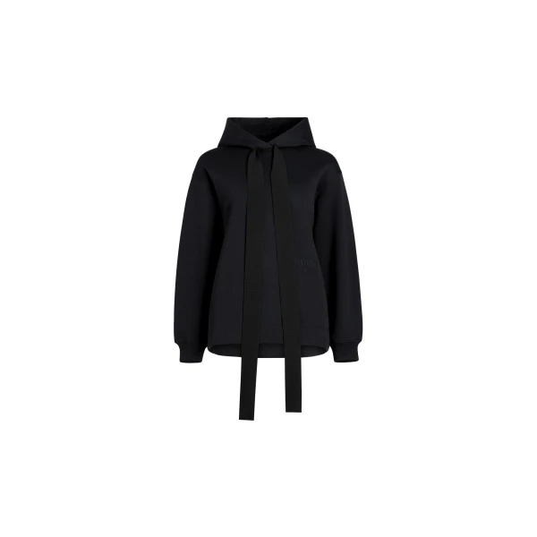 Patou Archive grosgrain hoodie in Black organic cotton