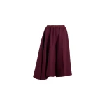 Patou Asymmetric bermuda shorts in Syrah recycled wool blend flannel