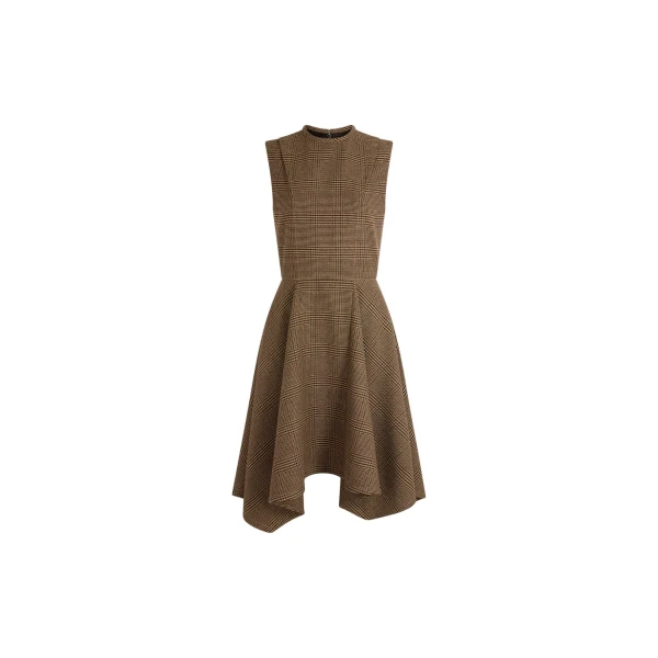 Asymmetric midi dress in Autumn Prince of Wales