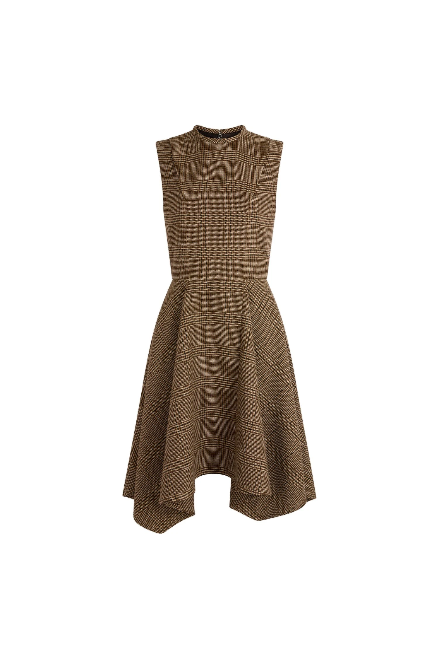 Patou Asymmetric midi dress in Autumn Prince of Wales | Dresses | Coveti Patou Asymmetric midi dress in Autumn Prince of Wales
