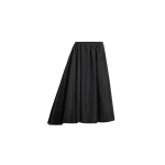 Patou Asymmetric midi skirt in Black recycled faille