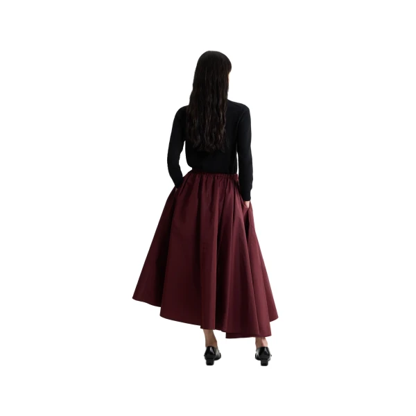 Asymmetric midi skirt in Vignola recycled faille - Image 3