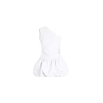 Patou Asymmetric recycled faille mini dress in White
