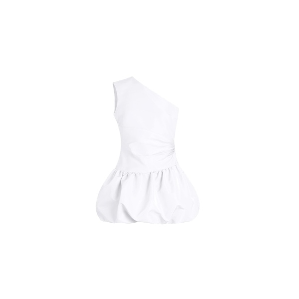 Patou Asymmetric recycled faille mini dress in White
