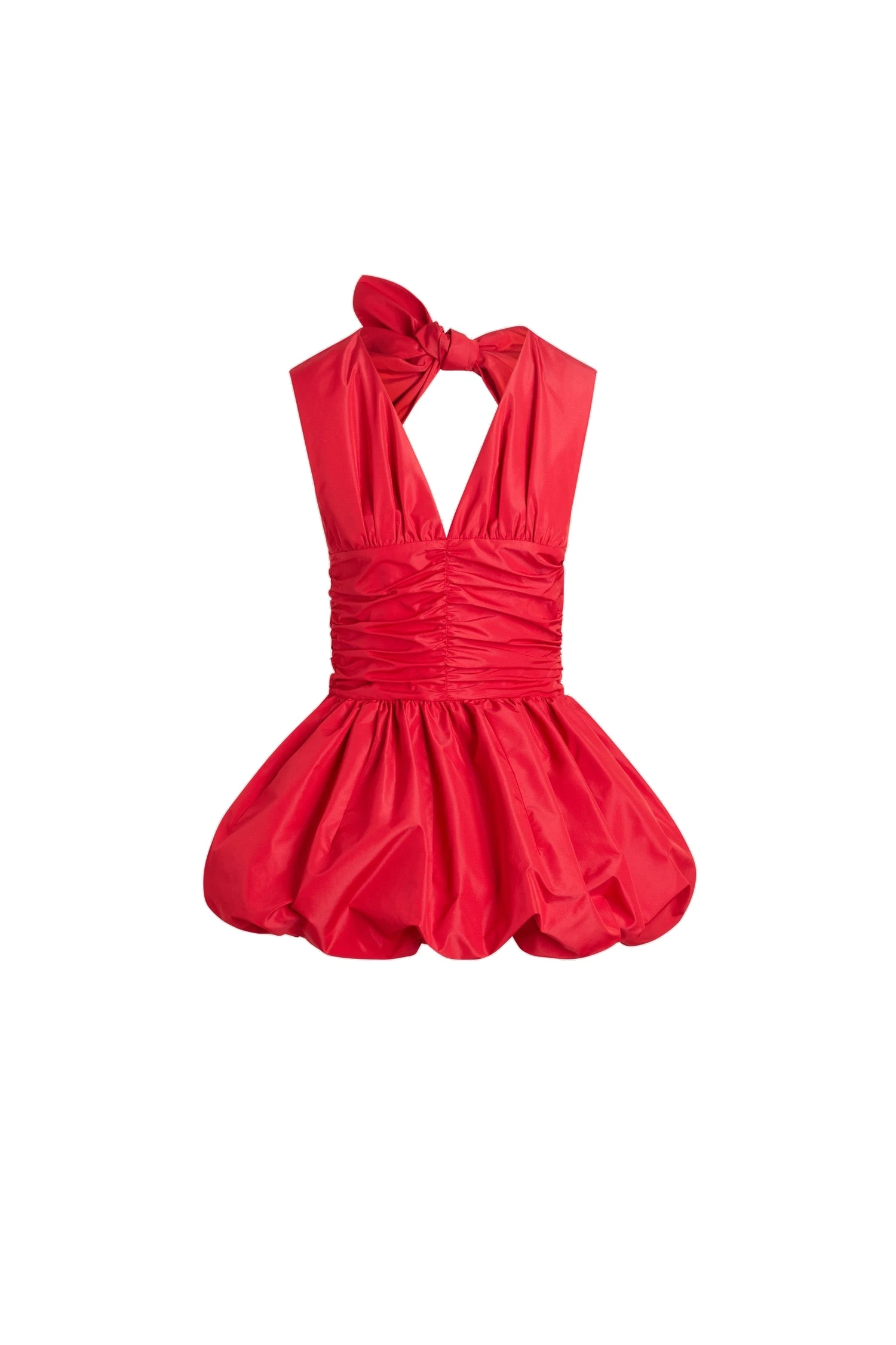 Patou Backless mini dress with bow in Lipstick Red recycled polyester | Dresses | Coveti Patou Backless mini dress with bow in Lipstick Red recycled polyester