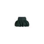 Patou Belted bubble mini skirt in Garden Green organic cotton gabardine