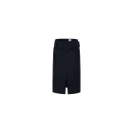 Patou Belted midi skirt in Navy Black lightweight recycled nylon