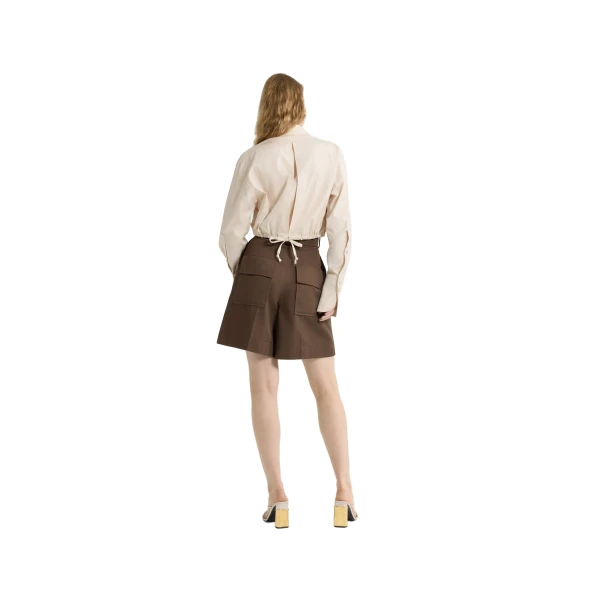 Bermudas in Java Brown organic cotton gabardine - Image 3