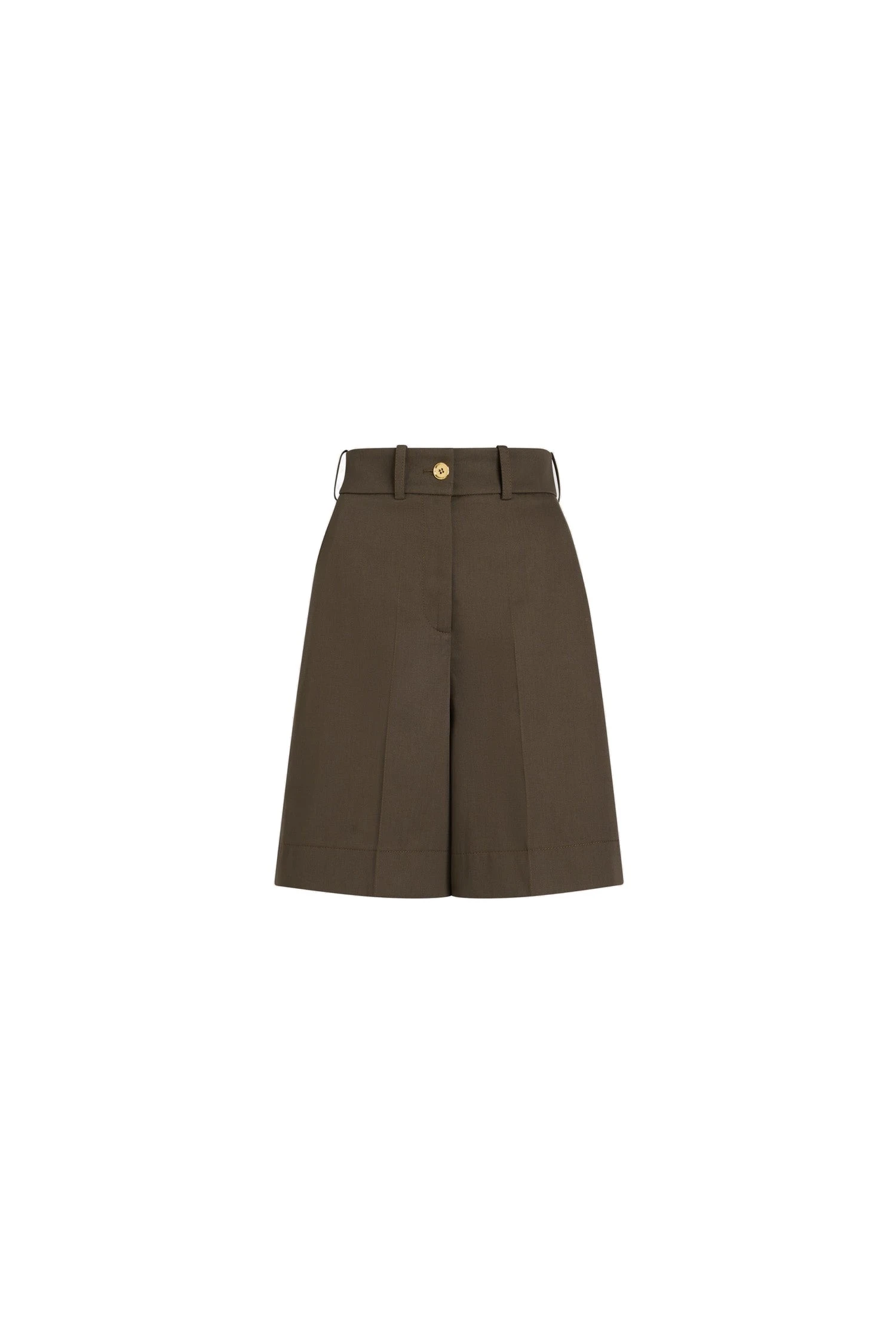 Patou Bermudas in Java Brown organic cotton gabardine | Shorts | Coveti Patou Bermudas in Java Brown organic cotton gabardine