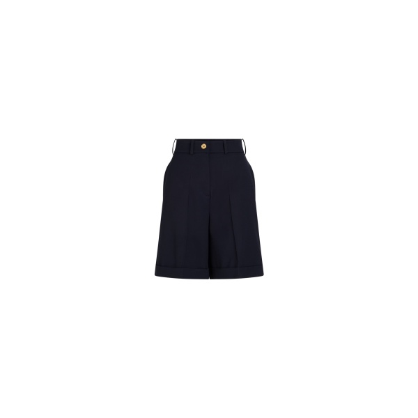 Patou Bermudas in Navy Black sustainable technical wool twill