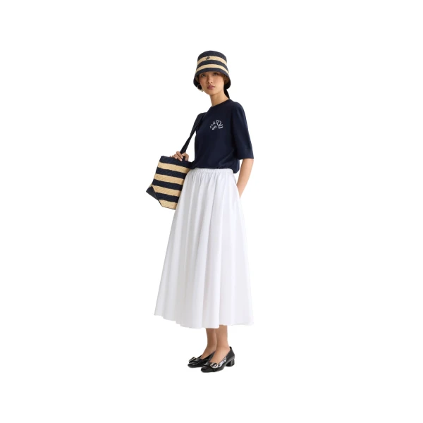 Blended cotton short sleeve sweater in Deep Sea Blue - Image 2