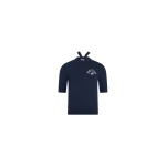 Patou Blended cotton short sleeve sweater in Deep Sea Blue