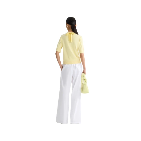 Blended cotton short sleeve sweater in Limelight - Image 3