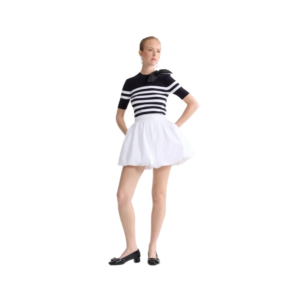 Blended cotton striped knitted t-shirt in Offshore Stripes - Image 2
