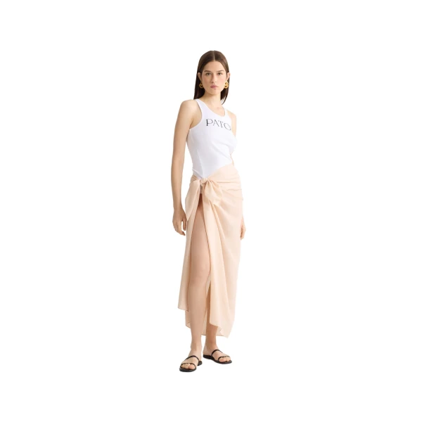 Blended silk pareo in Shell Beach Stripes - Image 3