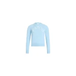 Patou Blended wool long sleeve jacquard sweater in Riviera Blue
