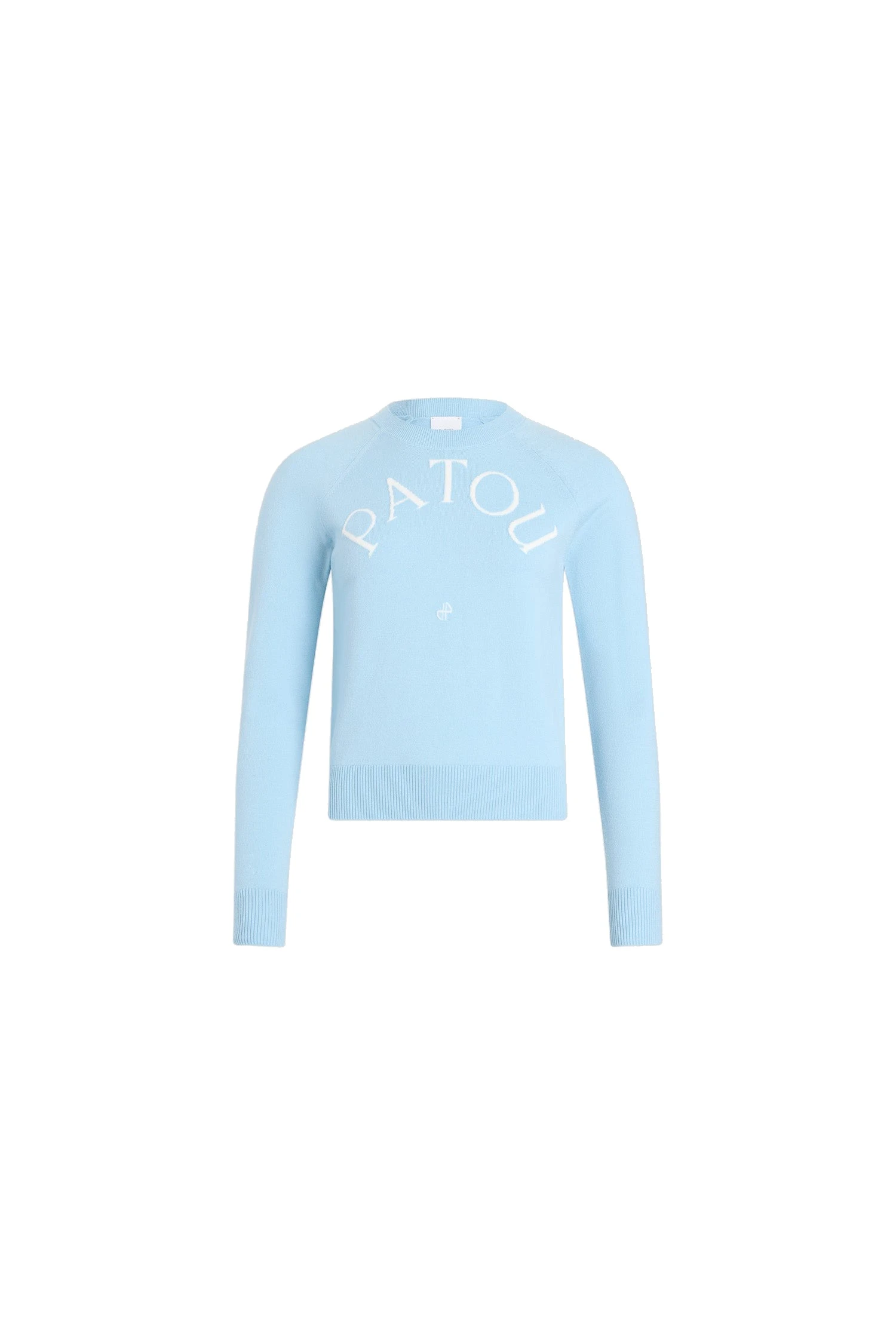 Patou Blended wool long sleeve jacquard sweater | Coveti Patou Blended wool long sleeve jacquard sweater in Riviera Blue