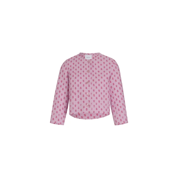 Patou Boxy collarless jacket in Small Provence Pink printed quilted sustainable viscose blend