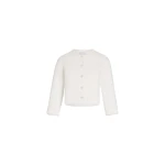 Patou Boxy collarless jacket in White quilted sustainable viscose blend